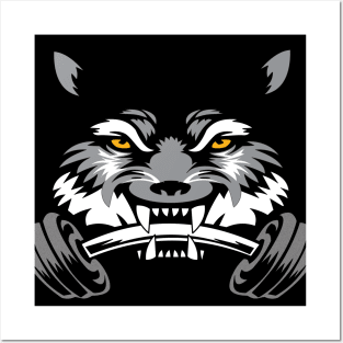 Wolf sport and fitness lovely blend drawing cute cool colorful Posters and Art